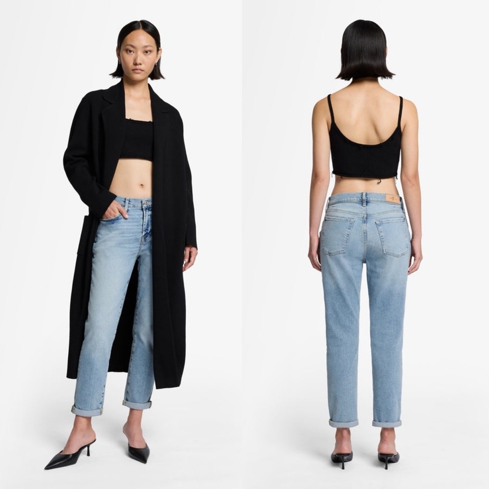 7 for all Mankind Luxe Vintage Josefina Women’s Blue Jeans 24 Boyfriend Relaxed